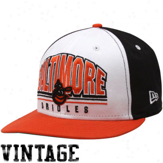 New Era Baltimore Orioles Black-white-orange Monolith 9fifty Snapback Adjustable Hat