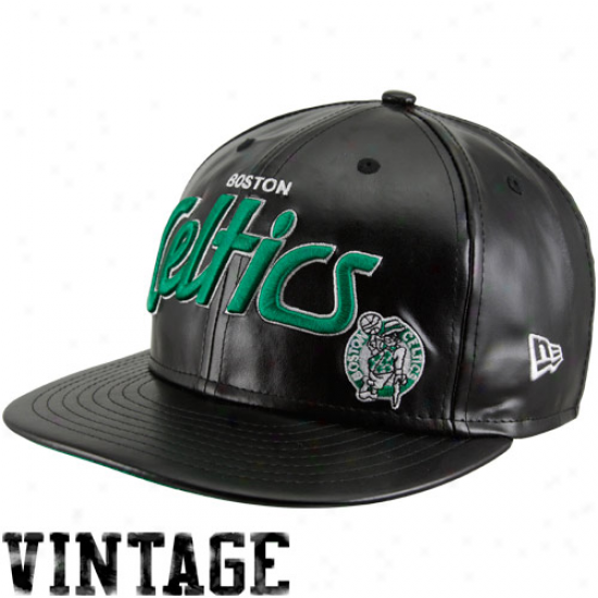 New Era Boston Celtics Team Script Redux Snapback Hat - Black