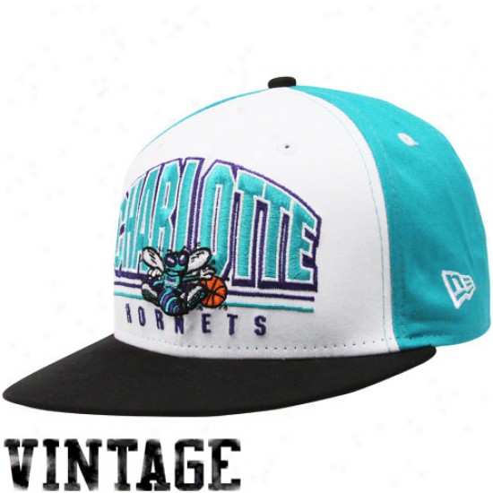 New Era Charlotte Hornets Teal-white Hardwood Classics Monolith 9fifty Snapback Adjustable Hat