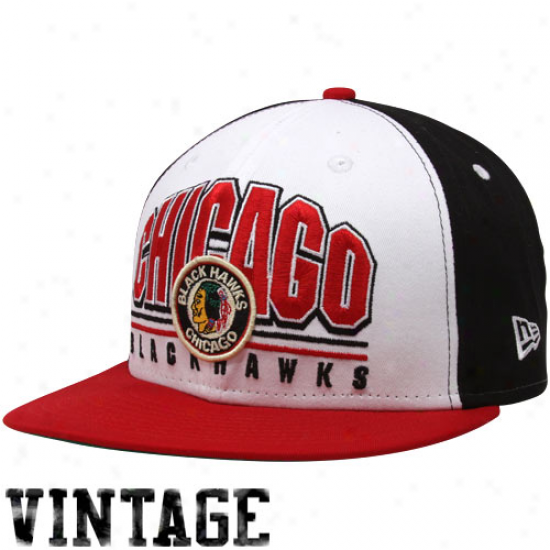 New Era Chicago Blackhawks Black-white Hardwood Classics Monolith 9fifty Snapback Adjustable Hat