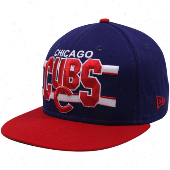 Neww Era Chicago Cubs Royal Blue-red Order Stripe 9fifty Snapback Adjustable Hat