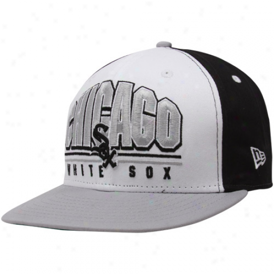 New Era Chicago White Sox Black-white-silver Monolitn 9fifty Snapback Adjustable Cardinal's office