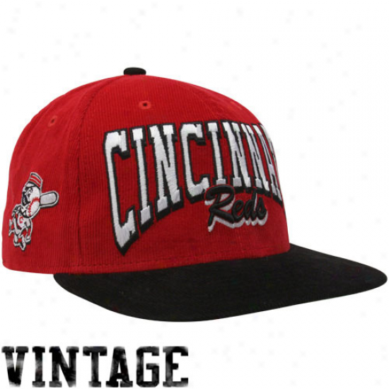 New Era Cincinnati Reds Red-black 9fifty Corduroy Snapbacl Adjustable Hat