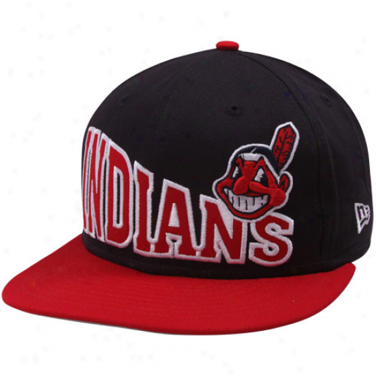 New Era Cleveland Indians Black-red Stoked Snapback Hat