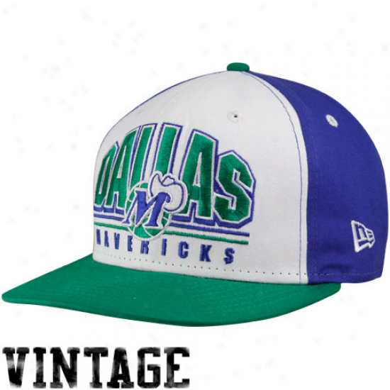 New Era Dallas Mavericks Royal Blue-white Hardwood Classics Monolith 9fifty Snapbback Adjustable Hat