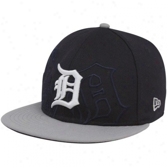 New Era Detroit Tigers Navy Blue-gray Big Tonal 59fifty Fitted Hat