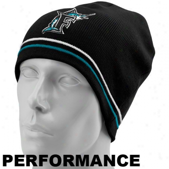 New Era Florida Marlins Black Mlb Authentic Cooperstown Toque Performance Knit Beanie