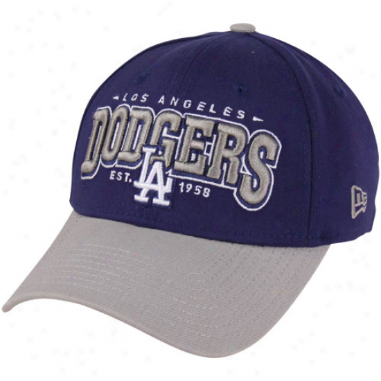 New Era L.a. Dodgers 39thirty Retro Elegant Flex Hat - Royal Blue/gray