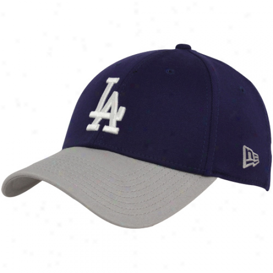 New Era L.a. Dodgers Navy Blue-gray Dyad 39thirty Stretch Fit Hat