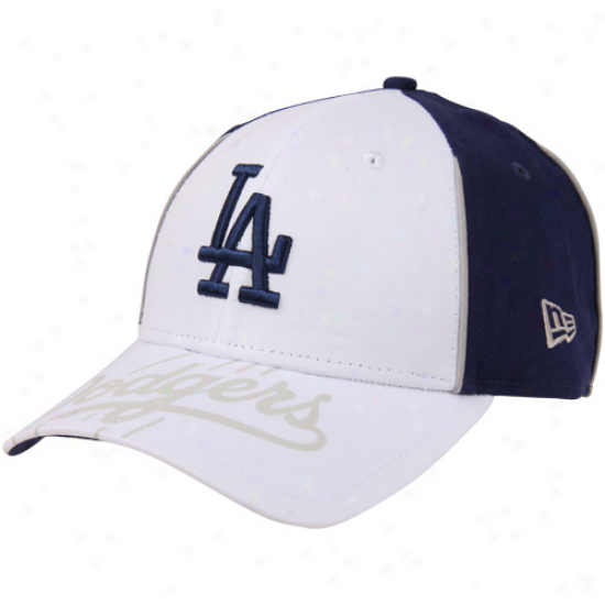 New Era L.a ..Dodgers Tetrad Adjustable Hat - White-royal Blue