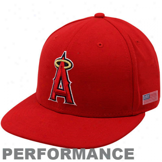 New Era Los Angeles Angels Of Anaheim Red On-field 59fifty Usa Flag Fitted Accomplishment Hat