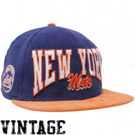 Unaccustomed Era New York Mets Royal Blud-orange 9fifty Corduroy Snapback Adjustable Hat