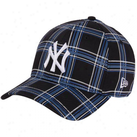 Nsw Era New York Yankees 39thirty The Breaker Plaid Flex Hat - Navy Blue