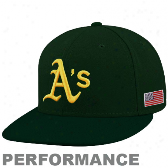 New Era Oakland Athletics Green On-field 59fifty Usa Flag Fitted Performance Hat