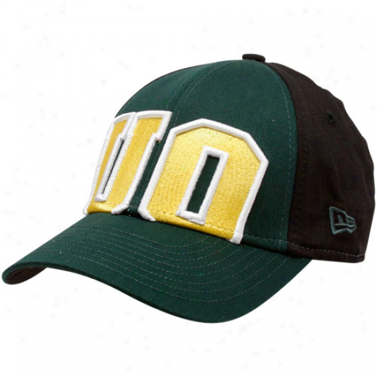 New Era Oregon Ducks Youth Green-black Masc0t Up Adjustable Hat