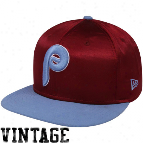 New Era Philadelphia Phillies Maroon-light Blue Satron Quick Turn Snapback Adjustable Hat