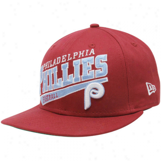 New Era Philadelphia Phillies Red Skew Script Snapback Adjustable Hat
