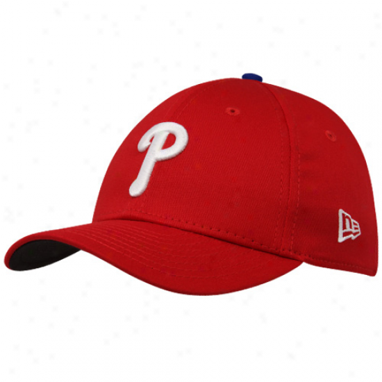 New Era Philadelphia Phillies oYuth Red Tie Breaker 39thirty Stretch Fit Hta