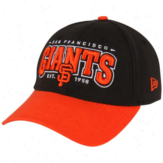 New Era San Francisco Giants 39thirty Retro Classic Flex Hat - Black/orange