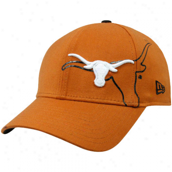 Starting a~ Era Texas Longhorns Burnt Orange 39thirty Faded Flex Hat