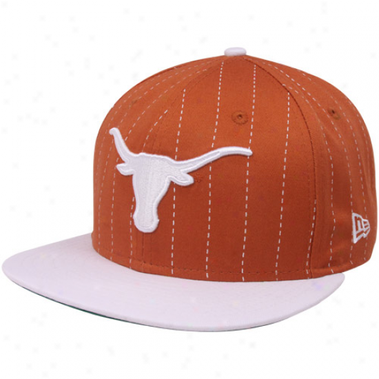 New Era Texas Longhorns Burnt Orange-white 9fifty Pinstripe Snapback Adjustable Hat