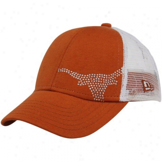 New Era Texas Longhorns Girls Youth Burnt Orange Jersey Shimmer Adjustable Hat