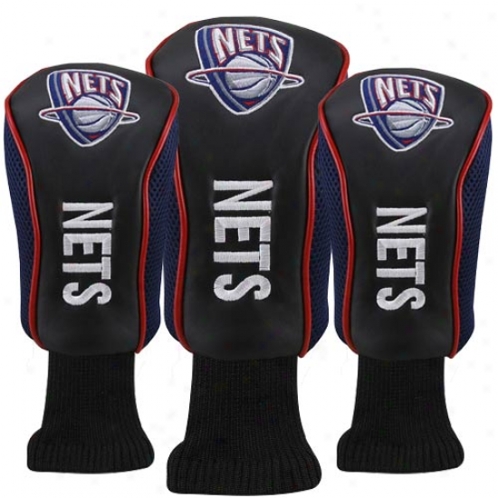 New Jersey Nets Black-navy Blue 3-pack Golf Club Headcovers