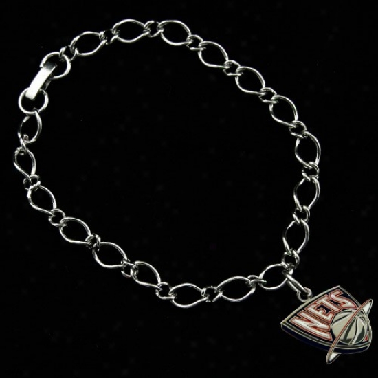 New Jersey Nets Ladies Silver-tone Charm Bracelet