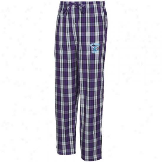 New Orleans Hornets Purple Plaid Historic Pajama Pants