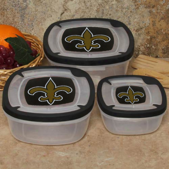 New Orleans Saints 3-pack Sq8are Food Containers