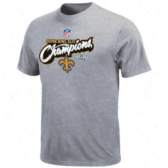 New Orleanq Saints Ash Super Bowl Xliv Champions Higher Ground Official Locker Room T-shirt