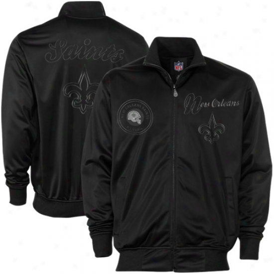 New Orleans Saints Black Pitch Murky Full Zip Track Jacket