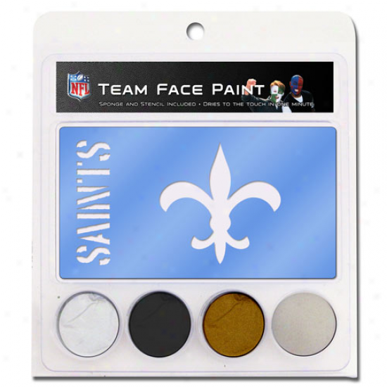 New Orleans Saints Face Paint Wiht Stencils