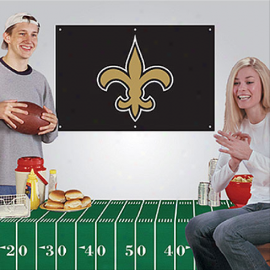 New Orleans Saints Fan Banner & Tablecloth 2-piece Foot6all Party Kid