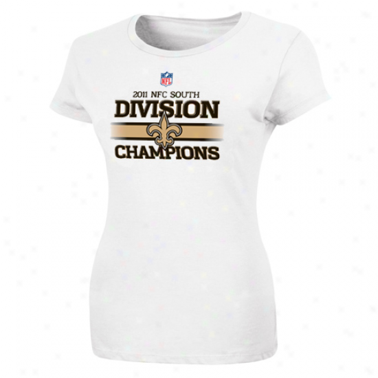 New Orleans Saints Ladies 2011 Nfc South Divosion Champions Locker Room T-shirt - White