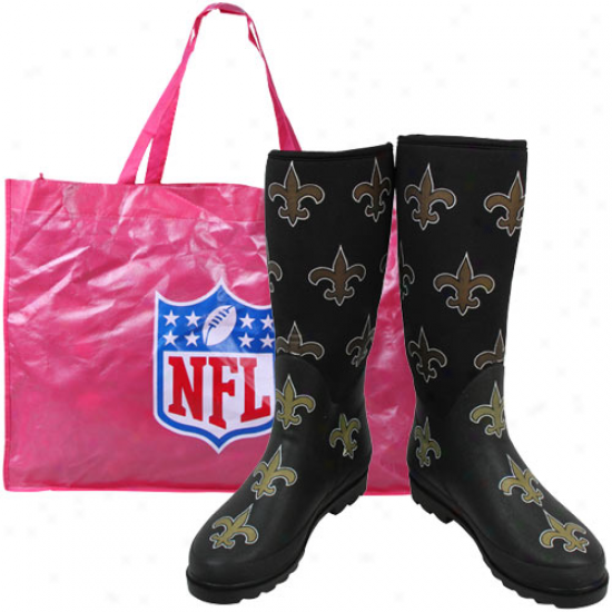 New Orleans Saints Ladies Black Enthusiast Boots