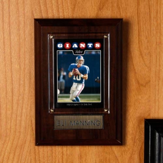 New York Giants #10 Eli Manning 4'' X 6'' Plaque