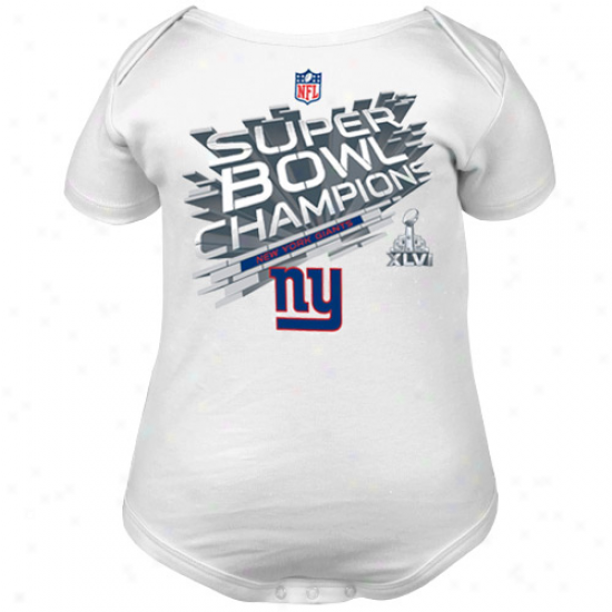 New York Giants Super Goblet Xlvi Champions Newborn Locker Room Creeper - White