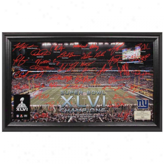 New York Giants Super Bowl Xlvi Champions Signature Gridiron Photomint