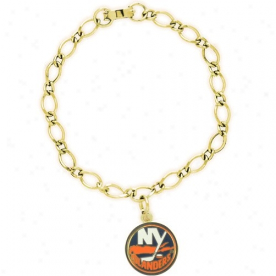 New York Islanders Ladies Gold-tone Charm Bracelet