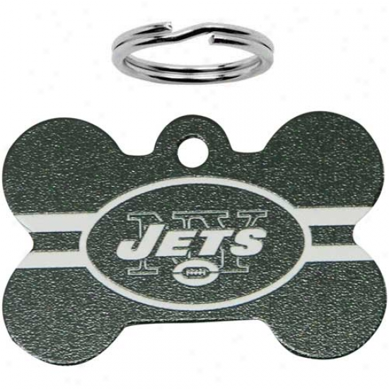 Unaccustomed York Jets Bone Engravable Pet Id Tag