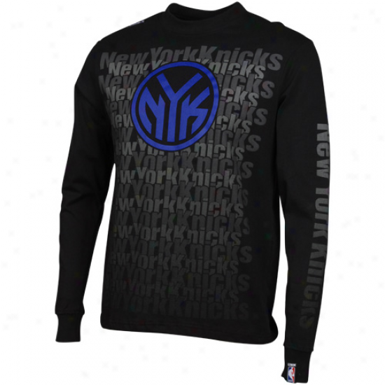 New York Knicks Pregnant Game Long Sleeve T-shirt - Black