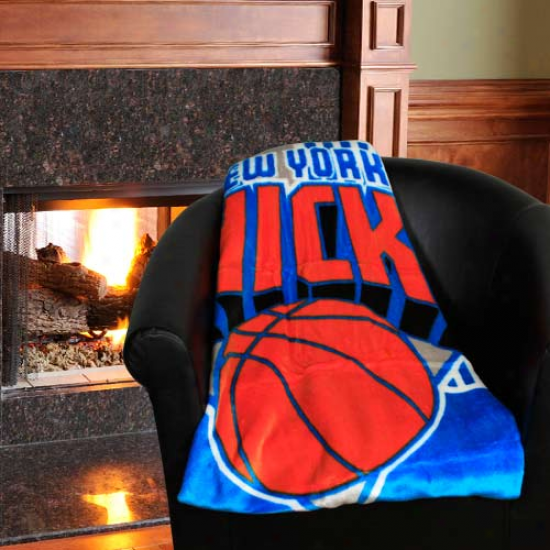 New York Knicks Reflect Plush Blanket - Royal Blue