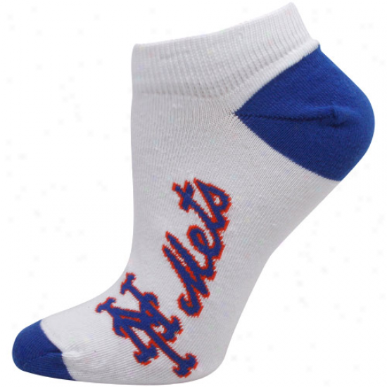 New York Mets Ladies White Arched Team Name Ankle Socks