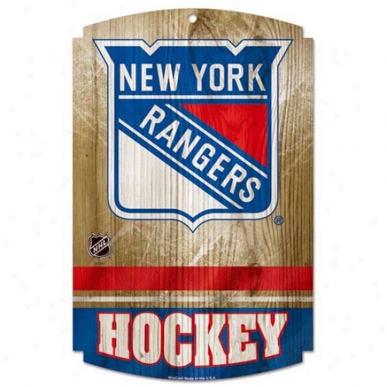 "new York Rangers 11"" X 17"" Wood Sign"