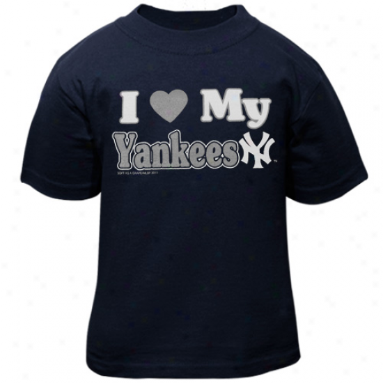 New York Ysnkees Toddler I Heart My Team T-shirt - Navy Blue