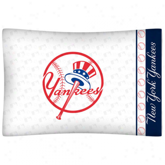 New York Yankses White Baseball Pillow Case