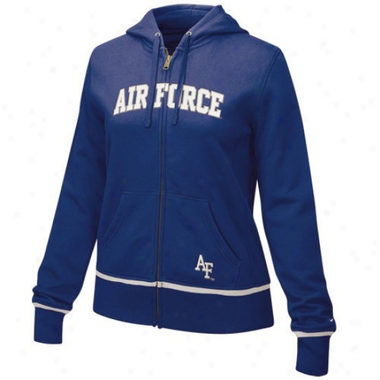 Nike Air Force Falcons Ladies Royal Blue Clasdic Full Zip Hoody Sweatshirt