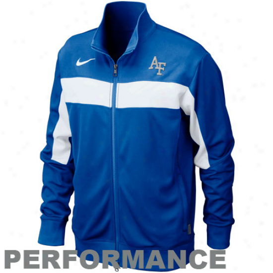 Nike Air Force Falcons Royal Blue Swagger Knit Performance Full Zip Jacket