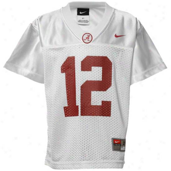 Nike Alabama Crimson Tide #12 Toddler Replica Football Jersey - White